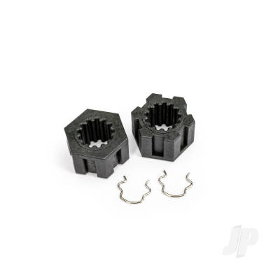 Wheel hubs, hex, front (2)/ hex clips (2)