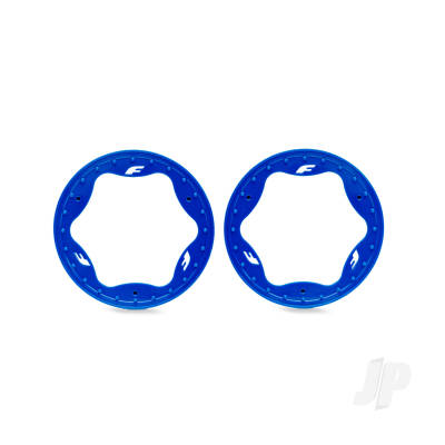 Beadlock rings, front, blue (3.5") (2)