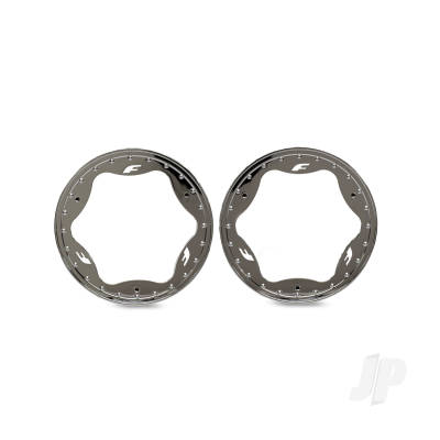Beadlock rings, front, chrome (3.5") (2)