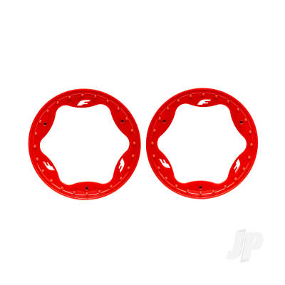 Beadlock rings, front, red (3.5") (2)