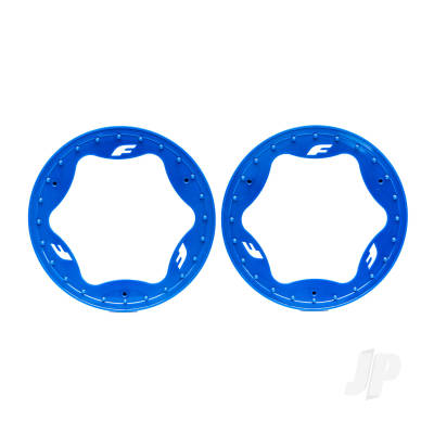 Beadlock rings, rear, blue (3.9") (2)