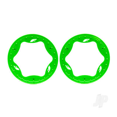 Beadlock rings, rear, green (3.9") (2)