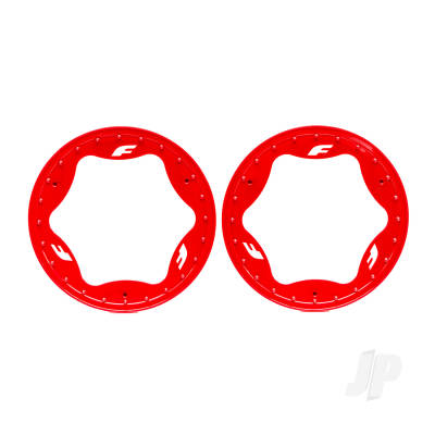 Beadlock rings, rear, red (3.9") (2)