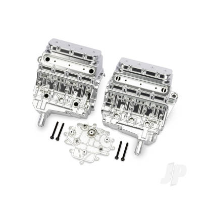 Engine block, satin chrome, 3x25mm CS (4)
