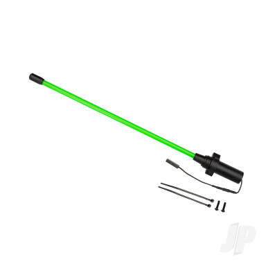 Whip light, LED, green (assembled) (1)/ 3x12mm BCS (2) (replacement for 1 whip light, left or right) (requires #6588X accessory power supply)