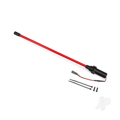 Whip light, LED, red (assembled) (1)/ 3x12mm BCS (2) (replacement for 1 whip light, left or right) (requires #6588X accessory power supply)