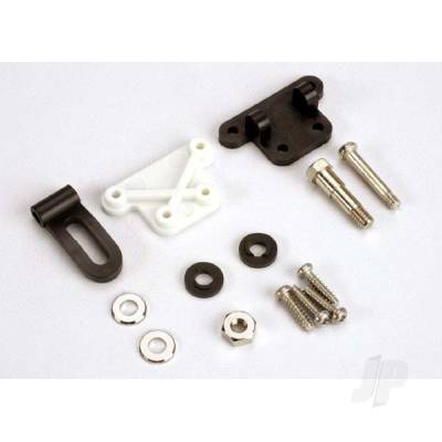 Trim adjustment bracket (inner) / trim adjustment bracket (outer) / trim adjustment lever / 3x16mm shoulder scre with 2.6x 10mm self-tapping screws (4 pcs) / convex and concave trim lever washers / 4x21mm double shoulder scre with brass washers / nuts