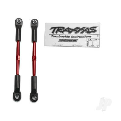 Turnbuckles, aluminium (Red-anodised), toe links, 61mm (2 pcs) (assembled with rod ends & hollow balls) (fits Stampede) (requires 5mm aluminium wrench #5477)