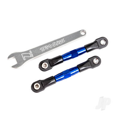 Camber links, rear (Tubes Blue-anodised, 7075-T6 aluminium, stronger than Titanium) (2) (assembled with rod ends and hollow balls) / aluminium wrench (1) (fits Drag Slash)