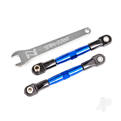 Camber links, front (Tubes Blue-anodised, 7075-T6 aluminium, stronger than Titanium) (2) (assembled with rod ends and hollow balls) / aluminium wrench (1) (fits Drag Slash)