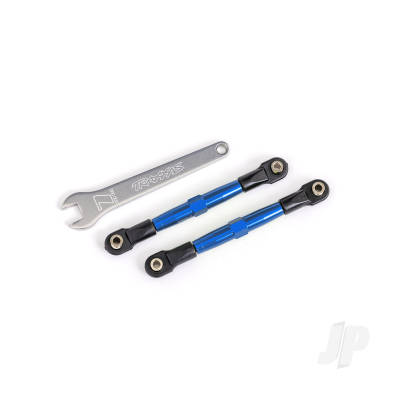 Toe links, front (Tubes Blue-anodised, 7075-T6 aluminium, stronger than Titanium) (2) (assembled with rod ends and hollow balls) / aluminium wrench (1) (fits Drag Slash)