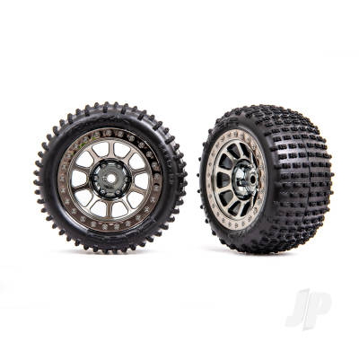 Wheels & Tyres, assembled (2.2" black chrome wheels, Alias 2.2" Tyres) (2) (Bandit rear, medium compound with foam inserts)