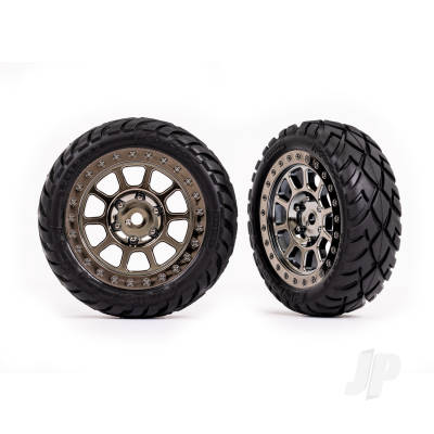 Wheels & Tyres, Assembled (2.2in Black Chrome wheels, Anaconda 2.2in Tyres with foam inserts) (2) (Bandit front)
