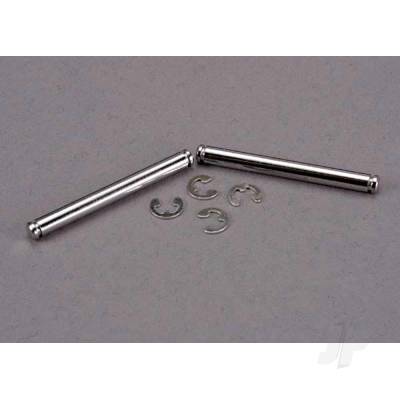 Suspension pins, 31.5mm, Chrome (2 pcs) with E-clips (4 pcs)