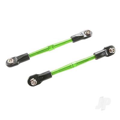 Turnbuckles, aluminium (Green-anodised), toe links, 59mm (2) (assembled w/ rod ends & hollow balls) (requires 5mm aluminium wrench #5477)