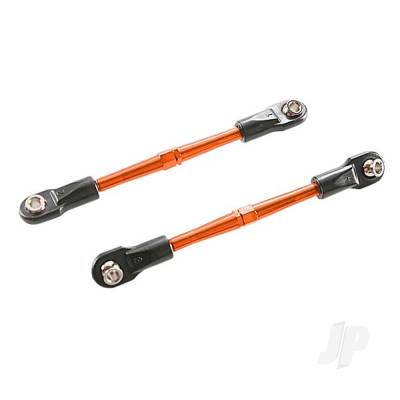 Turnbuckles, aluminium (Orange-anodised), toe links, 59mm (2) (assembled w/ rod ends & hollow balls) (requires 5mm aluminium wrench #5477)