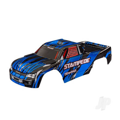 Body, Stampede (also fits Stampede VXL), Blue (painted, decals applied) (assembled with front & rear body mounts for clipless mounting)