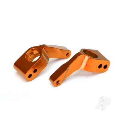 Stub axle carriers, Rustler/Stampede/Bandit (2), 6061-T6 aluminium (Orange-anodised) / 5x11mm ball bearings (4)