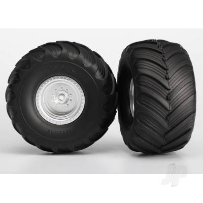 Wheels & Tyres, assembled, glued (Satin Chrome wheels, Terra Groove dual profile Tyres, foam inserts) (electric rear) (2)
