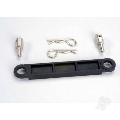 Battery hold-down plate (Black) / metal posts (2 pcs) / Body clips (2 pcs)