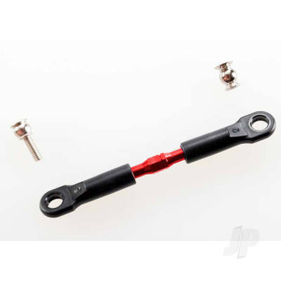 Turnbuckle, aluminium (Red-anodised), camber link, Front, 39mm (1pc) (assembled with rod ends) / hollow balls (2 pcs) (See part 3741X for complete camber link Set)