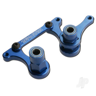 Steering bellcranks, drag link (Blue-anodised 6061-T6 aluminium) / 5x8mm ball bearings (4 pcs) / hardware (assembled)