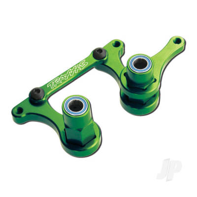 Steering bellcranks, drag link (Green-anodised 6061-T6 aluminium) / 5x8mm ball bearings (4 pcs) / hardware (assembled)