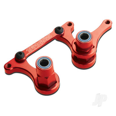 Steering bellcranks, drag link (Red-anodised 6061-T6 aluminium) / 5x8mm ball bearings (4 pcs) / hardware (assembled)
