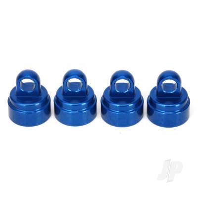 Shock caps, aluminium (Blue-anodised) (4 pcs) (fits all Ultra shocks)