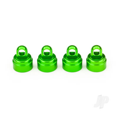 Shock caps, aluminium (Green-anodised) (4 pcs) (fits all Ultra shocks)