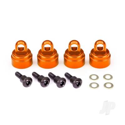 Shock caps, aluminium (Orange-anodised) (4 pcs) (fits all Ultra Shocks)