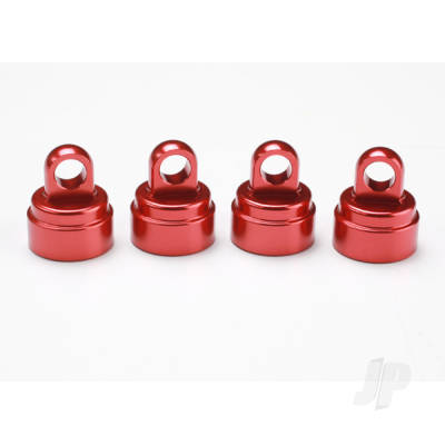 Shock caps, aluminium (Red-anodised) (4 pcs) (fits all Ultra shocks)