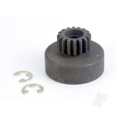 Clutch bell, (16-tooth) / 5x8x0.5mm fibre washer (2 pcs) / 5mm e-clip (requires #2728 - ball bearings, 5x8x2.5mm (2 pcs)