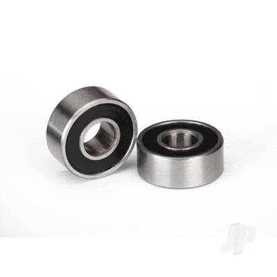 Ball bearings, Black rubber sealed (4x10x4mm) (2 pcs)