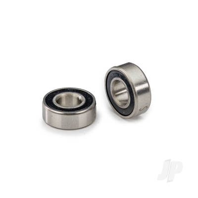Ball bearings, Black rubber sealed, stainless (5x11x4mm) (2 pcs)
