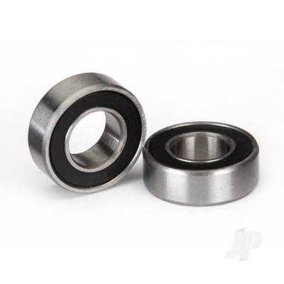 Ball bearings, Black rubber sealed (6x12x4mm) (2 pcs)
