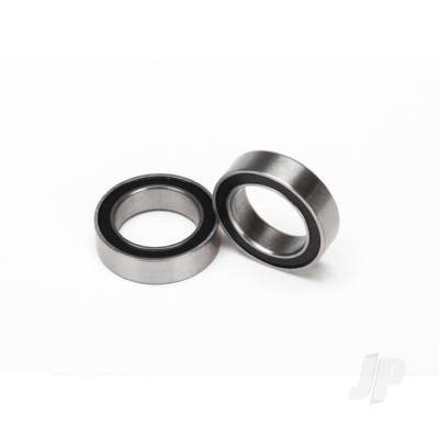 Ball bearings, Black rubber sealed (10x15x4mm) (2 pcs)