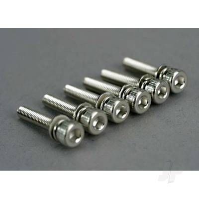 Screws, 3x15mm cap-head machine (hex drive) (with split and flat washers) (6 pcs)