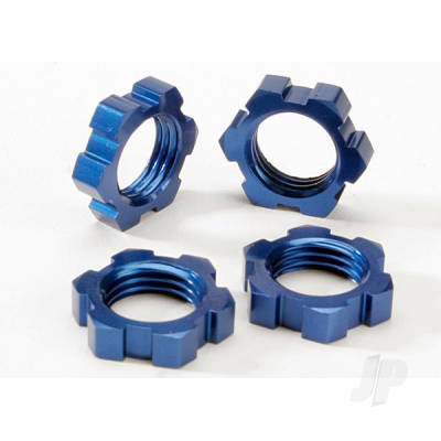 Wheel Nuts, Splined, 17mm (Blue-anodised) (4 pcs)