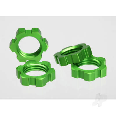 Wheel Nuts, Splined, 17mm (Green-anodised) (4 pcs)