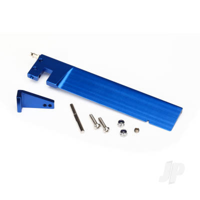 Rudder (127.5 mm) / rudder arm / hinge pin / 3x15mm BCS (stainless) (2 pcs) / NL 3.0 (2 pcs) / 4x3mm BCS (stainless, with threadlock) (1pc)
