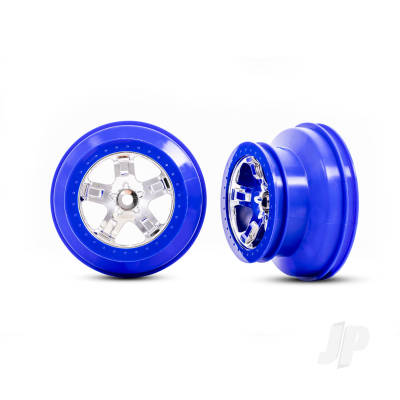 Wheels, SCT Chrome, Blue beadlock style, dual profile (2.2in outer 3.0in inner) (2) (4WD front/rear, 2WD rear only)