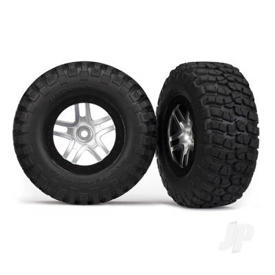 Tyre & wheel assembled, glued (SCT Split-Spoke, satin, black beadlock wheel, BFGoodrich Mud-Terrain T/A KM2 Tyre, foam inserts) (2) (2WD Front)