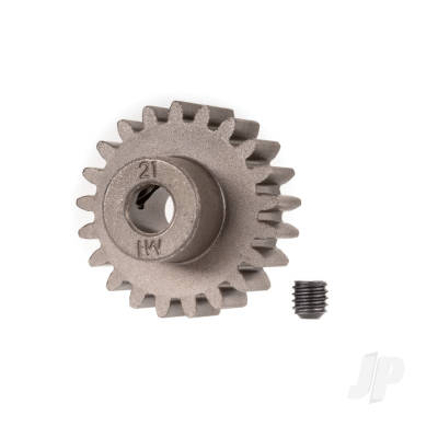 Gear, 21-T pinion (1.0 metric pitch) (fits 5mm shaft)/ set screw (for use only with steel spur gears)