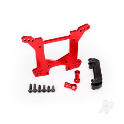 Shock tower, Rear, 7075-T6 aluminium (Red-anodised) (1pc) / Body mount bracket (1pc)