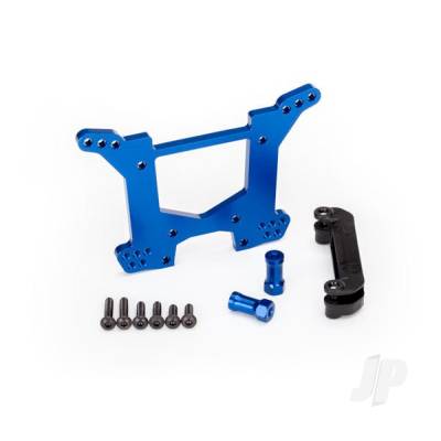 Shock tower, Rear, 7075-T6 aluminium (Blue-anodised) (1pc) / Body mount bracket (1pc)
