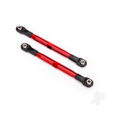 Toe links (Tubes Red-anodised, 7075-T6 aluminium, stronger than Titanium) (87mm) (2 pcs) / rod ends (4 pcs) / aluminium wrench (1pc)