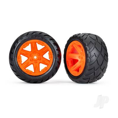 Wheels & Tyres, Assembled, Glued (2.8in) (RXT Orange wheels, Anaconda tyres, foam inserts) (2WD electric rear) (2) (TSM rated)
