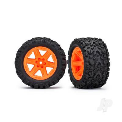 Wheels & Tyres, assembled, glued (2.8") (RXT Orange wheels, Talon EXT Tyres, foam inserts) (4WD electric front/rear, 2WD electric front only) (2) (TSM rated)
