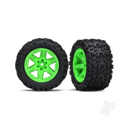 Wheels & Tyres, assembled, glued (2.8") (RXT Green wheels, Talon EXT Tyres, foam inserts) (4WD electric front/rear, 2WD electric front only) (2) (TSM rated)